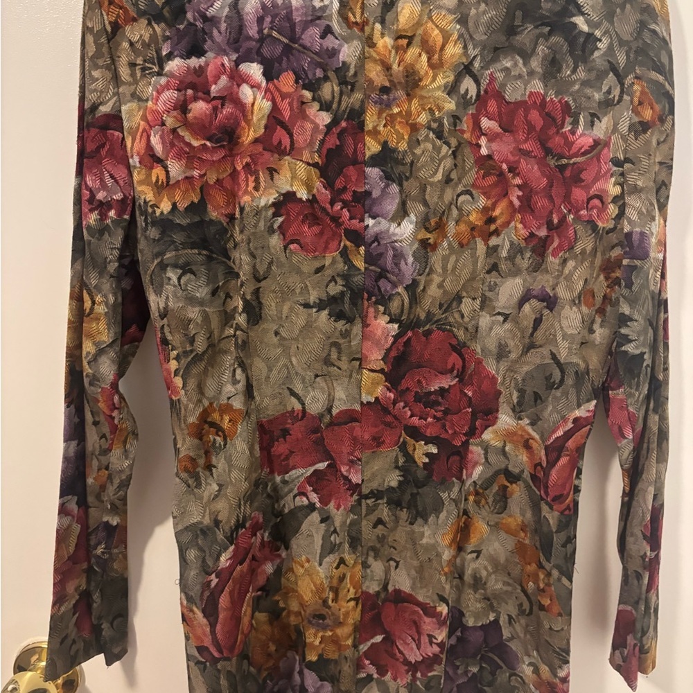 Vintage 80s Quiet Luxury Floral Fitted DJ Summer Women's Blazer - Picture 5 of 5